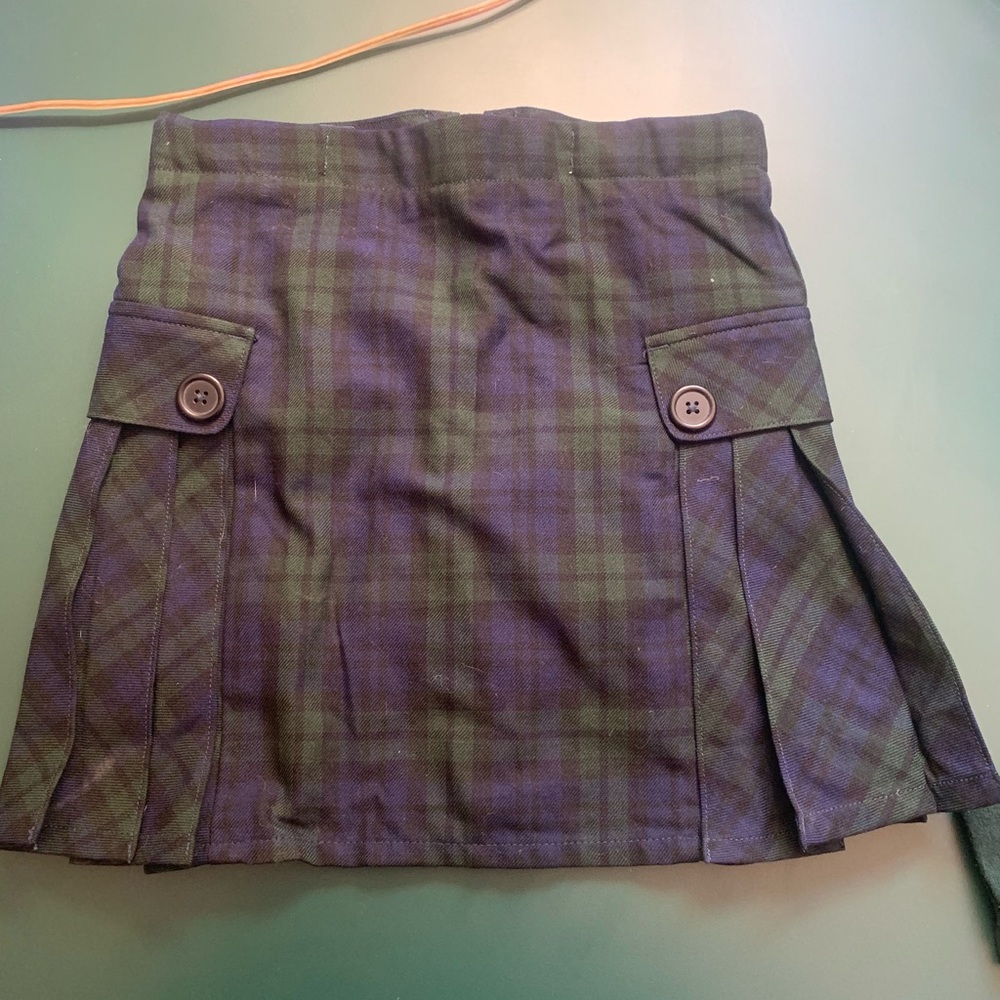 3 Lands end plaid above the knee skort-classic navy/evergreen